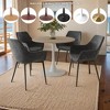 LeisureMod Bristol 27" Round Dining Table - Sintered Stone Top Accent Cafe Table & Sturdy Steel White Pedestal Base for Kitchen and Small Spaces - 4 of 4