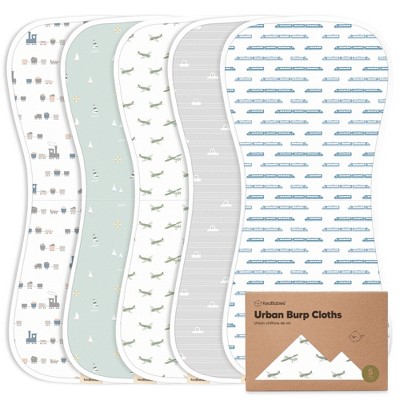 Image of KeaBabies 5pk Urban Baby Burp Cloths, Organic Burping Cloth for Babies, Burp Rags for Baby Girls, Boys  (Vessels)