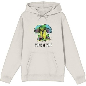 Natural World Take A Trip Mushrooms Long Sleeve Adult Hooded Sweatshirt - 1 of 2