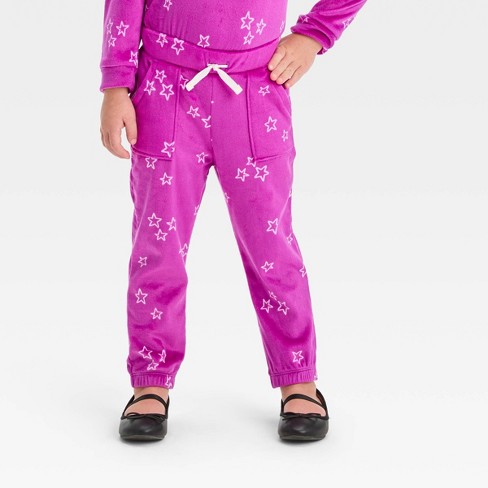Toddler Girls' Stars Micro Fleece Pants - Cat & Jack™ Pink 12M