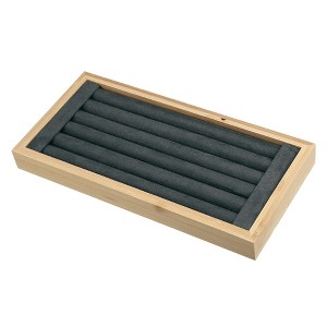 Unique Bargains Stackable Bamboo Rings Jewelry Storage Tray 1 Pcs - 1 of 4