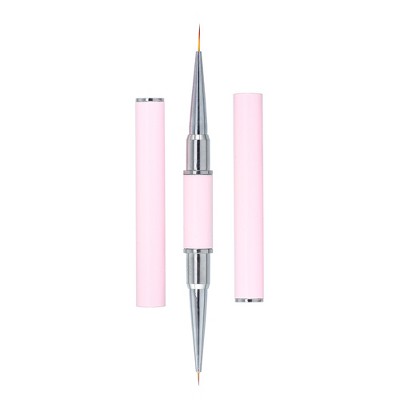 Unique Bargains Home DIY Manicure Double Ended Nail Art Brush Pink 1 Pc
