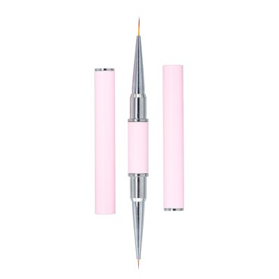 Unique Bargains Home DIY Manicure Double-Ended Nail Art Brush Rose Gold Tone 1 PC