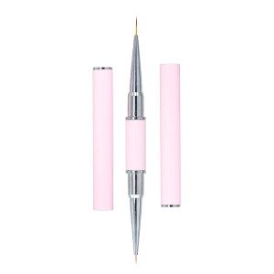 Unique Bargains Home DIY Manicure Double Ended Nail Art Brush Pink 1 Pc - 1 of 4