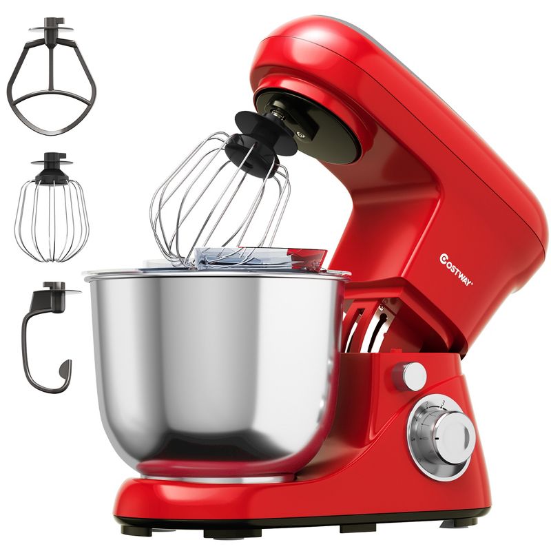 Costway 5.3 Qt Stand Mixer Kitchen Food Mixer 6 Speed w/ Dough Hook Beater Red\Black\ Pink, 1 of 11