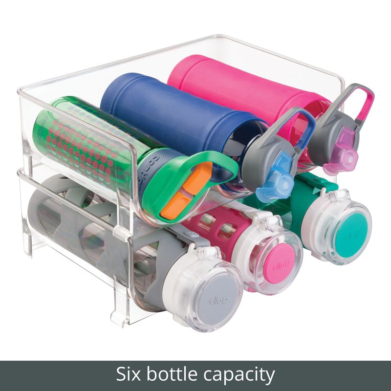 mDesign Plastic Free-Standing Stackable Water Bottle Storage Rack, 4 of 7
