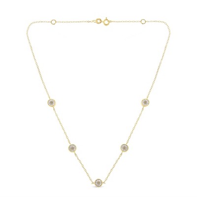 Sterling Silver 1/2 Cttw Diamond Station Necklace
