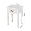 VANIRROR White Floor-Standing Storage Table for Living Room, End Coffee Table with Drawer and 4 Curved Legs – Stylish Organizer for Any Room - 3 of 3