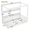 KWPZQEB Twin/Full Size Bed with Canopy, Wood Floor Bed Frame with Bookshelves & Safety Guardrail, Montessori Bed for Kids, No Spring Box Needed - 4 of 4