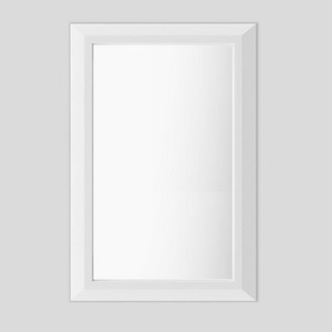 Apmir 16 in. W x 24 in. H Rectangular Diamond Shape Aluminum Alloy Frame and Tempered Glass Wall Mirror in Matte White - 1 of 4