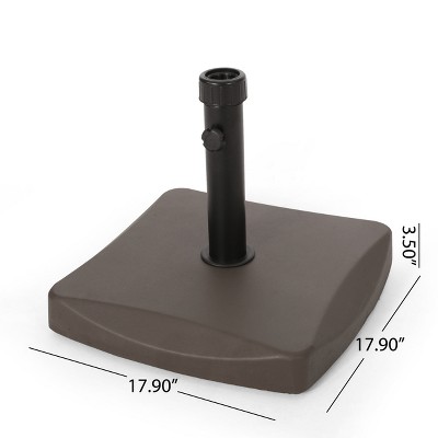 Brown Concrete and Iron Square Umbrella Base, 62 lb