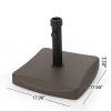 GDFStudio McVay Outdoor 55lb Concrete and Iron Square Umbrella Base, Brown - 3 of 4