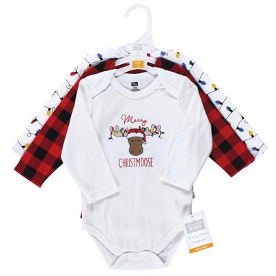TargetHudson Baby Unisex Baby Cotton Long-Sleeve Bodysuits, Christmoose