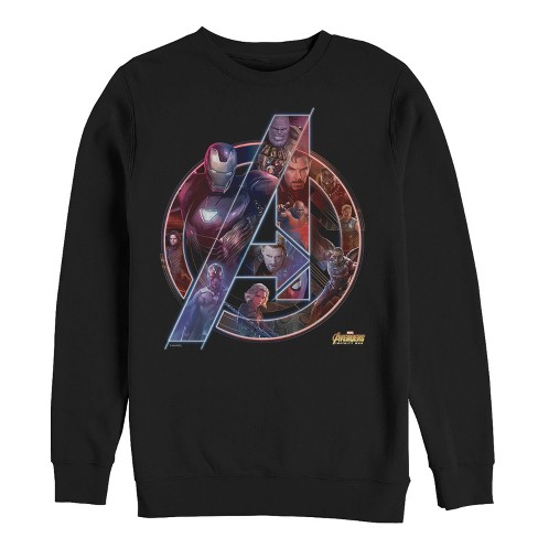 Men s Marvel Avengers Infinity War Logo Sweatshirt Black 2x Large Target