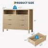 Fluted 6 Drawer Dresser for Bedroom,47.2" Wide Wooden Chest of Drawers with 2 Open Shelves,Fluted Dresser with Ample Storage,Storage Organizer - 2 of 4