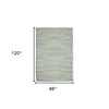 Light Blue And Tan Jute Geometric Flatweave Handmade Area Rug - 3 of 4