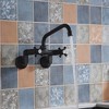 Sumerain Wall Mount Sink Faucet,Oil Rubbed Bronze Finish, 3" to 9" Adjustable Spread with Two Handle - 4 of 4