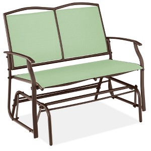 Best Choice Products 2-Person Outdoor Swing Glider, Steel Patio Loveseat, Bench Rocker w/ Armrests - 1 of 4