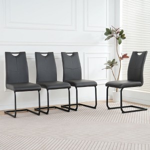 Sapphtopaz Modern Simple Dining Chairs Set, Faux Leather Padded Seat Kitchen Chairs with Chrome Metal Legs for Dining Room, Kitchen - 1 of 4