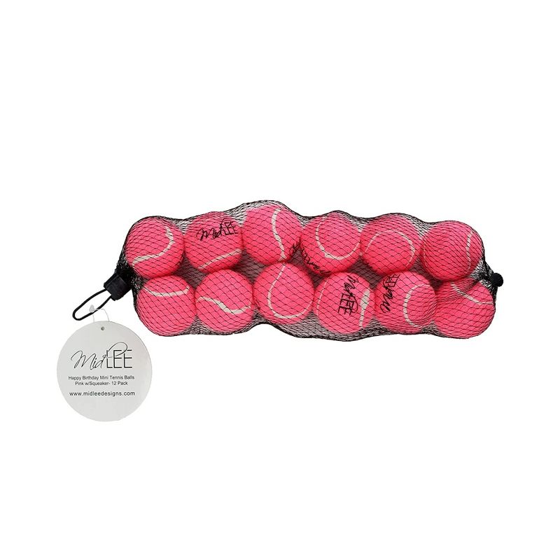 Midlee Pink 1.5" Mini Squeaky Dog Tennis Balls- Set of 12, 2 of 6
