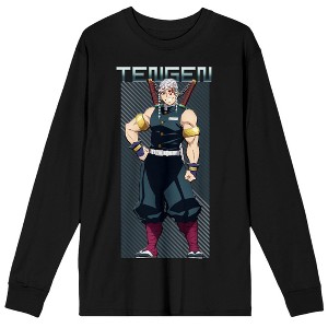 Demon Slayer Tengen Uzui Men's Black Crew Neck Shirt - 1 of 2