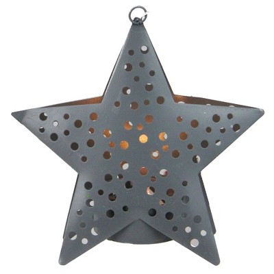 Northlight 4.5" Gray Lighted Round Cut-Outs Petite Star Christmas Ornament