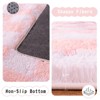 LOVEVOOK 5x7ft Checkered Area Rugs for Living Room, Bedroom, Soft Shaggy Pink and White Rugs Kids Room, Non-Slip Fuzzy Carpet Indoor - 4 of 4
