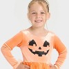 Toddler Girls' Halloween Pumpkin Jack-o'-lantern Tulle Dress - Orange - 2 of 4