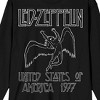 Led Zeppelin Icarus Outline LogoUnited States Of America 1977 Crew Neck Long Sleeve Black Adult Tee - 2 of 3