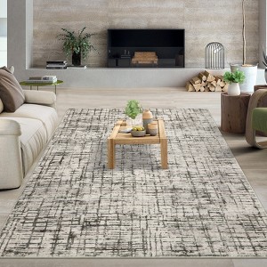 Modern Abstract Rugs for Living Room Machine Washable Rugs for Bedroom, Non Slip Low Pile Easy Clean - 1 of 4