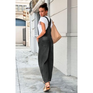 Imily Bela Women's Denim Overalls with Loose Fit, Adjustable Straps, and Pockets - 1 of 4
