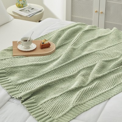 Amelie Home Chenille Knit Throw Blanket, Chunky Knit Blanket(Throw)