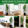 Artificial Fiddle Leaf Fig Tree with Planter, Fake Tree with Natural Wood Trunk for Home Decor, Faux Ficus Tree Fake Moss - 4 of 4