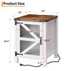 Jojoka Farmhouse Nightstand Side Table, Small End Table Side Table with USB Ports, Wooden Sofa Side Table with Barn Door for Living Room, Bedroom - 2 of 4