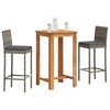 vidaXL Patio Bar Set Outdoor Garden Furniture Solid Wood Acacia and Poly Rattan - 2 of 4