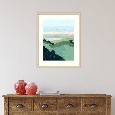 Halcyon Overlook I Green and Blue Framed Wall Art Print