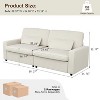 Vipbear 2 Seat Sectional Couch With Armrests, Modular Deep Seat Sofa With 2 Pack Throw Pillow, 89" Couches For Living Room, Bedroom,Gray/Creamy-white - 3 of 4