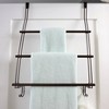 iDESIGN Classico Steel OverTheDoor Towel Rack with Storage Hooks Bronze - 4 of 4