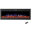Hasting Home 72 in. Electric Fireplace, Wall or Recessed Fireplace Heater with Front Vent, 10 Ember Colors, Touchscreen, and Remote - 2 of 4