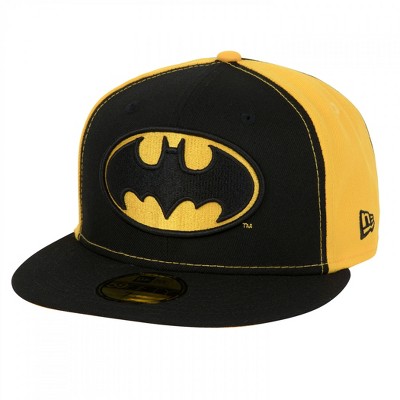 Adult Batman Logo Black & Yellow Panels New Era 59Fifty Fitted Hat