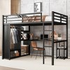 Sapphtopaz Metal High Loft Bed with Wardrobe, Desk, Safety Guardrail & Storage Shelves, Versatile Gaming Loft for Kids, Teens & Gamers, Space-Saving - 4 of 4