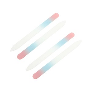 Unique Bargains Dual-Color Glass Multifunctional Nail File Manicure Tool Pink Gradient 4 Pcs - 1 of 4