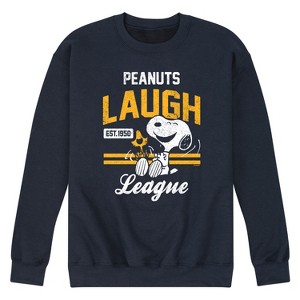 Men's - Peanuts - Snoopy and Woodstock Laugh League Graphic Fleece Sweatshirt - 1 of 4