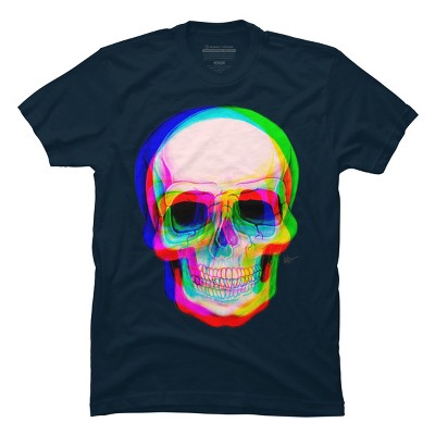 Men's Design By Humans 3D Skull By AdrianFilmore T-Shirt