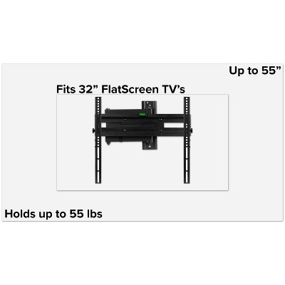 Black Full Motion Steel TV Wall Mount for 32"-55" TVs
