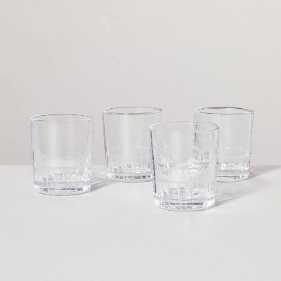 US Acrylic classic clear Plastic Reusable Drinking glasses (Set of 8) 12oz  Rocks & 16oz Water cups BPA-Free Tumblers, Made in US