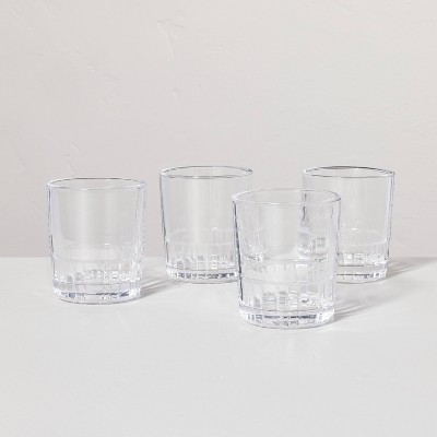 US Acrylic classic clear Plastic Reusable Drinking glasses (Set of 8) 12oz  Rocks & 16oz Water