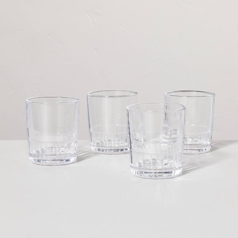 6.5oz Short Fluted Glass Tumblers Clear - Hearth & Hand™ with Magnolia, 1 of 6