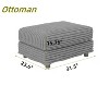 Kumasinova Plush Corduroy Ottoman Module,Standalone Ottoman Piece for Sectional Sofa with 2/3/4 Seater,31.5" x 23.6" x 15.76" - 3 of 4