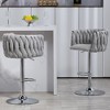Sapphtopaz 360°Swivel Bar Stools Adjustable Counter Height Bar Stools with Woven Back 25.6"-31.5" High Chair Set of 2 for Kitchen Island, Cafe - 3 of 4